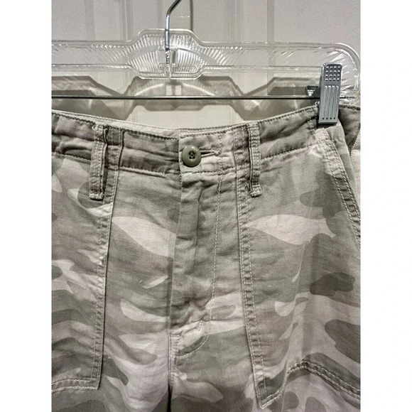 Mother The Shaker Chop Crop Fray Straight Leg Camo Pants Desert Print Size 28 - Picture 4 of 11
